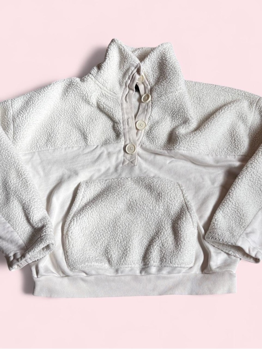J. Crew Ivory Sherpa Pullover women’s size small